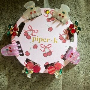 New Piper K Women's Cherry Hair Claw Clips